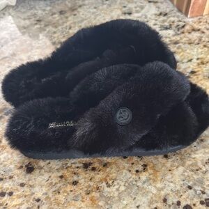 Michael Kors Black Fur Slippers flip flops
